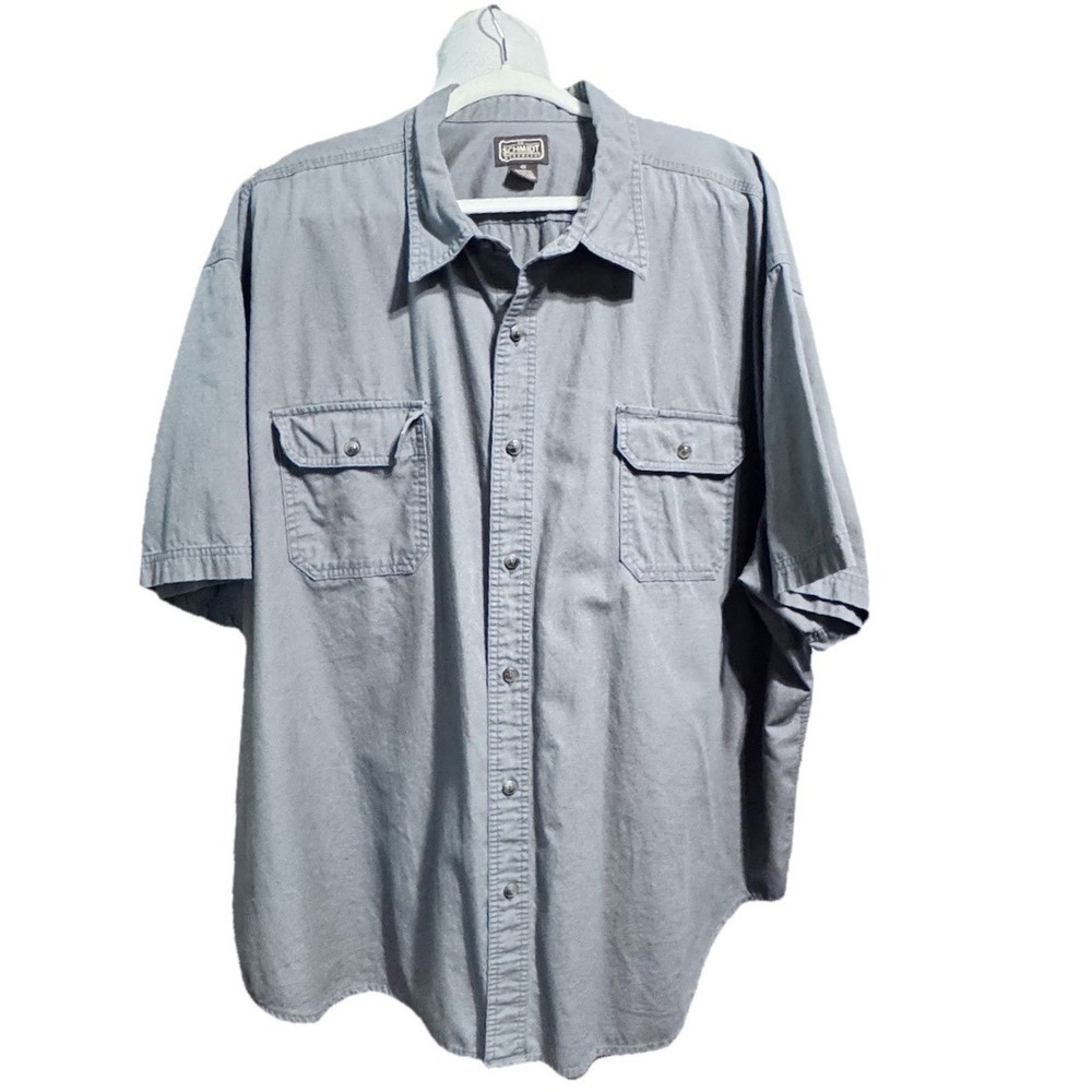 C.E. Schmidt Workwear Shirt Woven Cotton Gray 4X Short Sleeve Utility Rugged